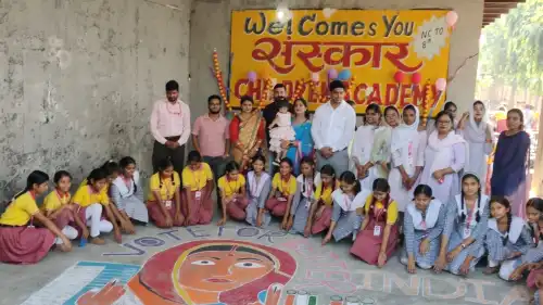 Lamp decoration and rangoli competition was organized at Sanskar Children Academy