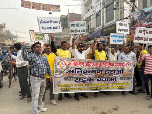 अवैध अतिक्रमण और जाम के विरोध में KNPSS द्वारा हल्ला बोल पद यात्रा